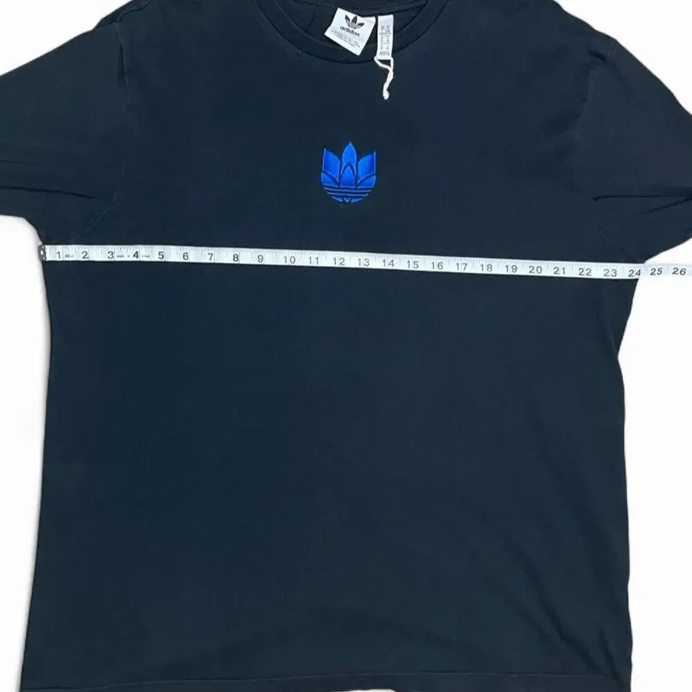 Adidas Originals Men's Black T-shirt W/ Blue Logo